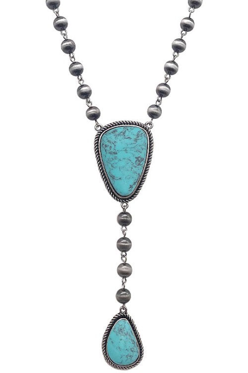 TURQUOISE LARIAT NECKLACE