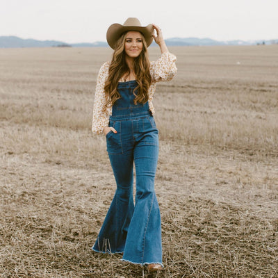 TAYLOR FLARE DENIM OVERALL